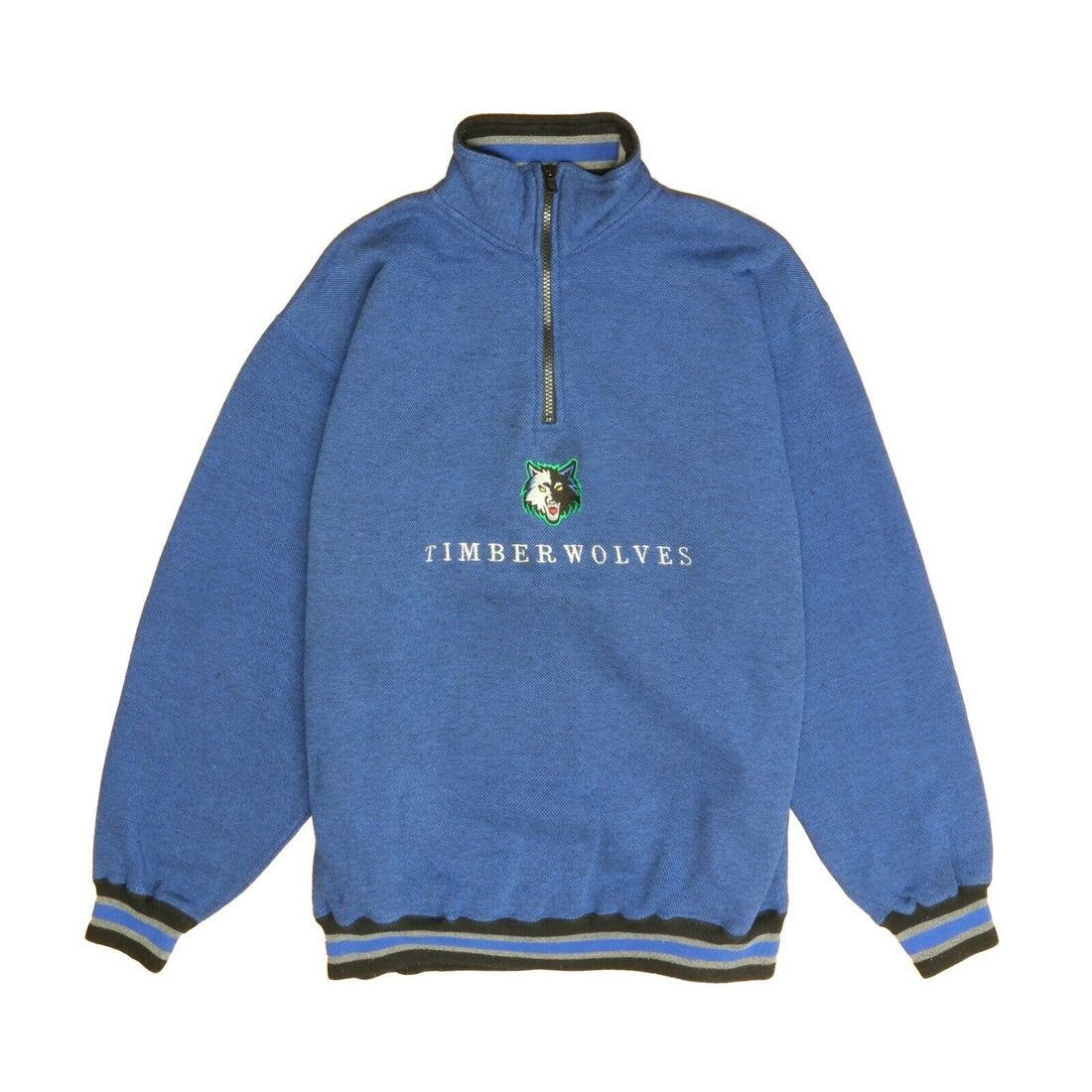 Vintage Minnesota Timberwolves 1/4 Zip Sweatshirt Pullover Size Medium NBA