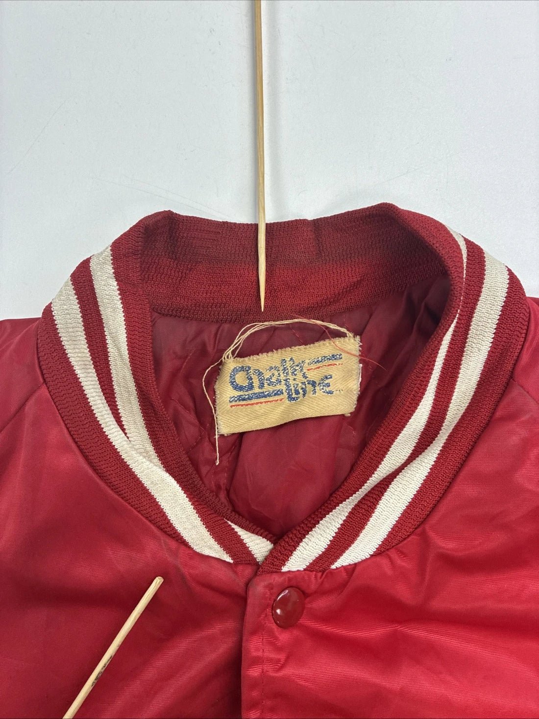 Vintage Detroit Red Wings Chalk Line Satin Bomber Jacket Size XL NHL