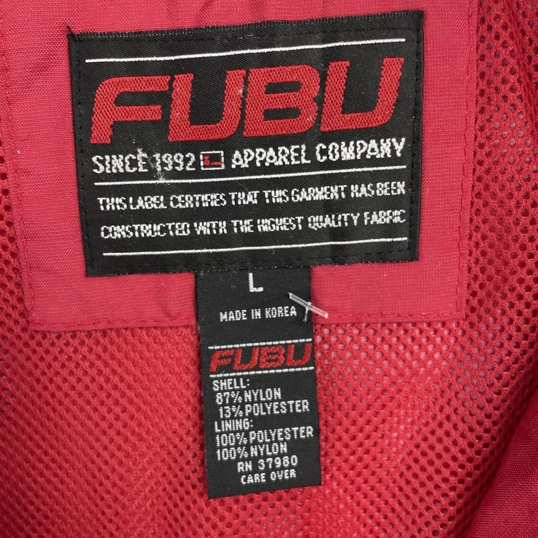 Vintage FUBU Windbreaker Light Jacket Size Large Red Y2K