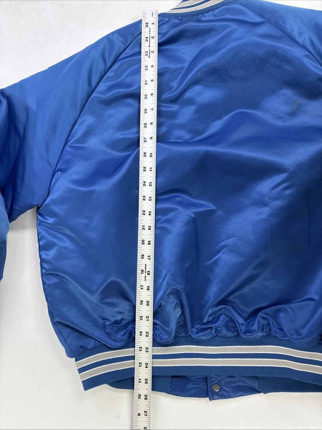 Detroit Lions Chalk Line Satin Bomber Jacket Size Large Vintage NFL