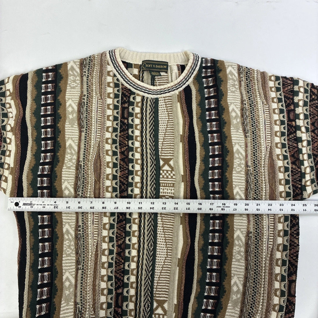 Vintage Croft & Barrow 3D Knit Crewneck Sweater Size Large