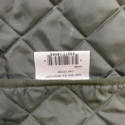 Barbour Quilted Waistcoat Vest Size XL Green Plaid Lined