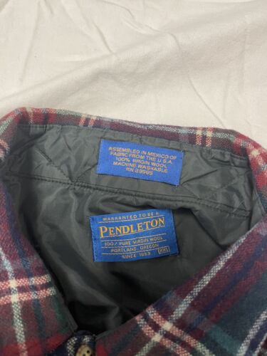 Pendleton Wool Plaid Button Up Lodge Shirt Size 2XL Green Tartan Plaid