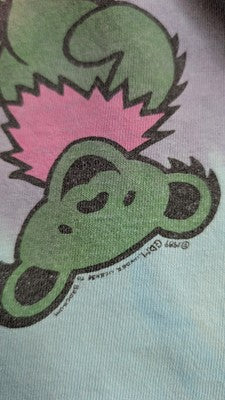 Vintage Grateful Dead Bears Liquid Blue Tie Dye T-Shirt Large Band 1989 80s