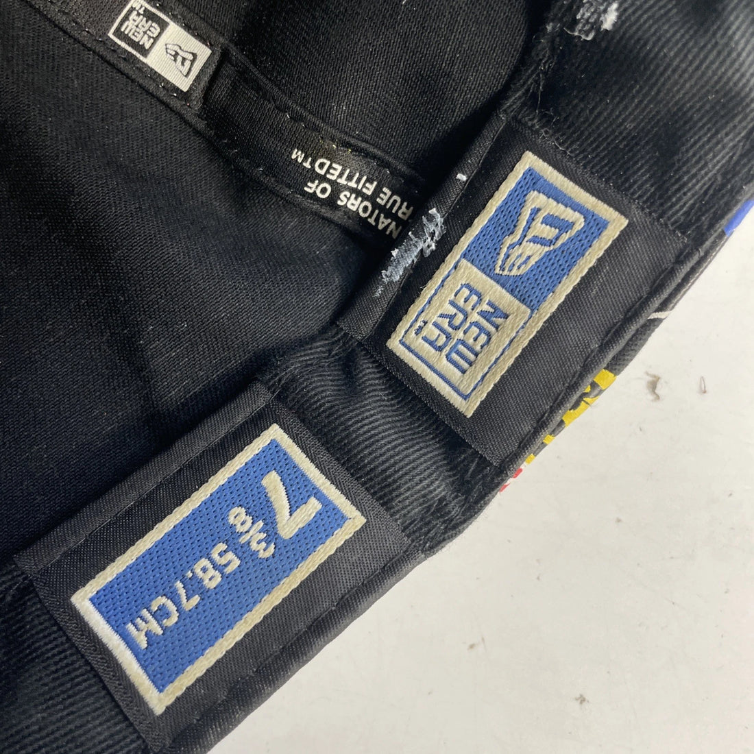 Originators Of The True Fitted Hat Cap Size 7 3/8 All Over Print Faux Leather