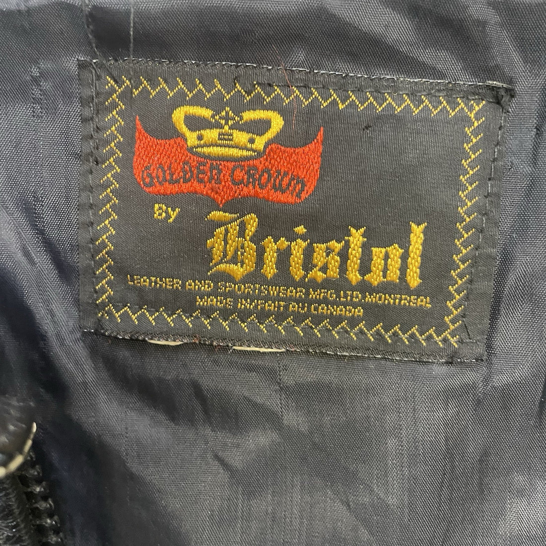 Vintage Bristol Golden Crown Leather Cafe Racer Motorcycle Jacket Size Medium