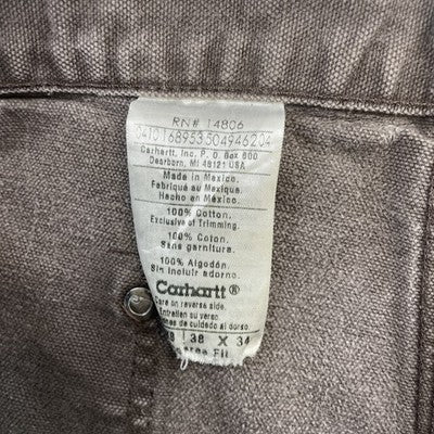 Vintage Carhart Canvas Carpenter Double Knee Work Pants Size 38 X 34 Brown