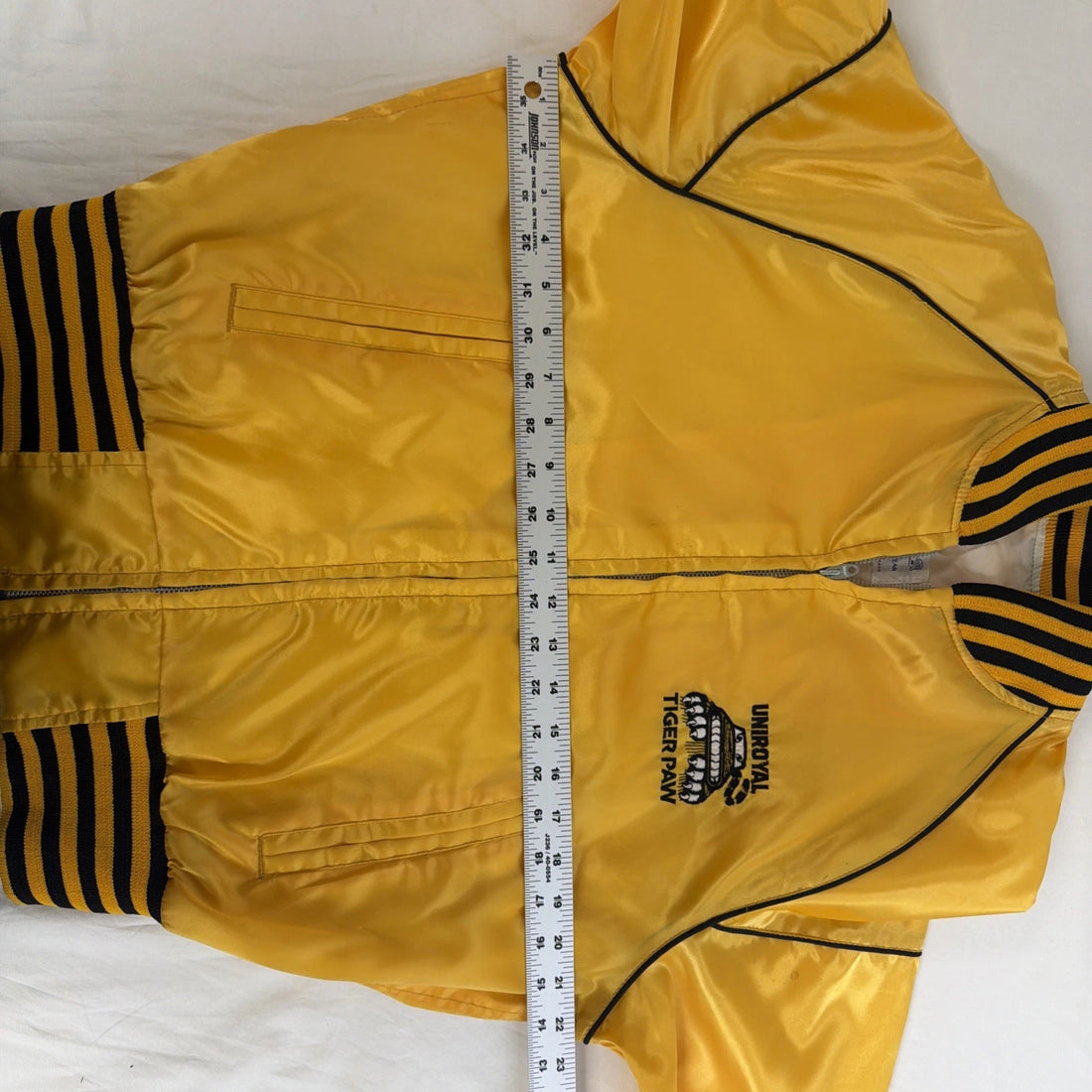 Vintage Uniroyal Tiger Paw Satin Bomber Jacket Size Small