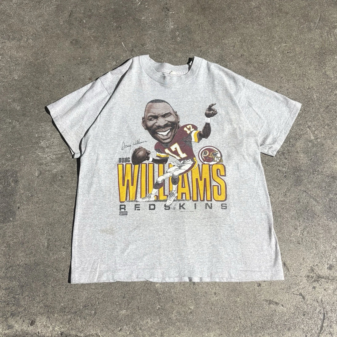 Vintage Washington Redskins Doug Williams Caricature T-Shirt Size XL NFL