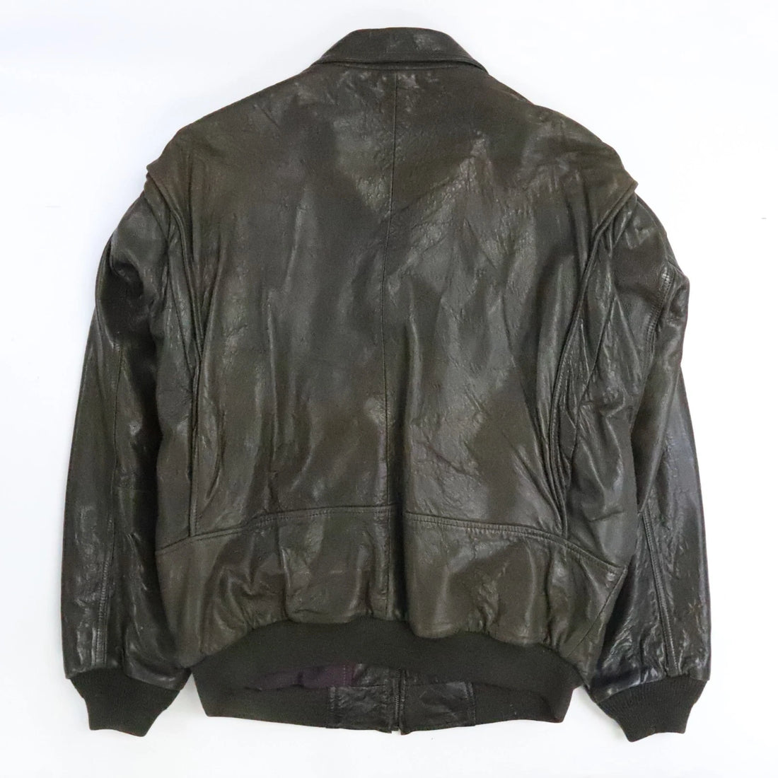 Vintage Gant The Rugger Leather Bomber Jacket Size Large Plaid Lined