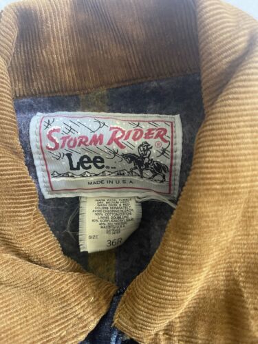 Vintage Lee Storm Rider Denim Trucker Jacket Size 36R Blanket Lined