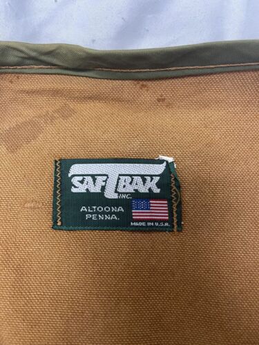 Vintage Saftbak Canvas Fishing Vest Size 2XL Brown Made USA