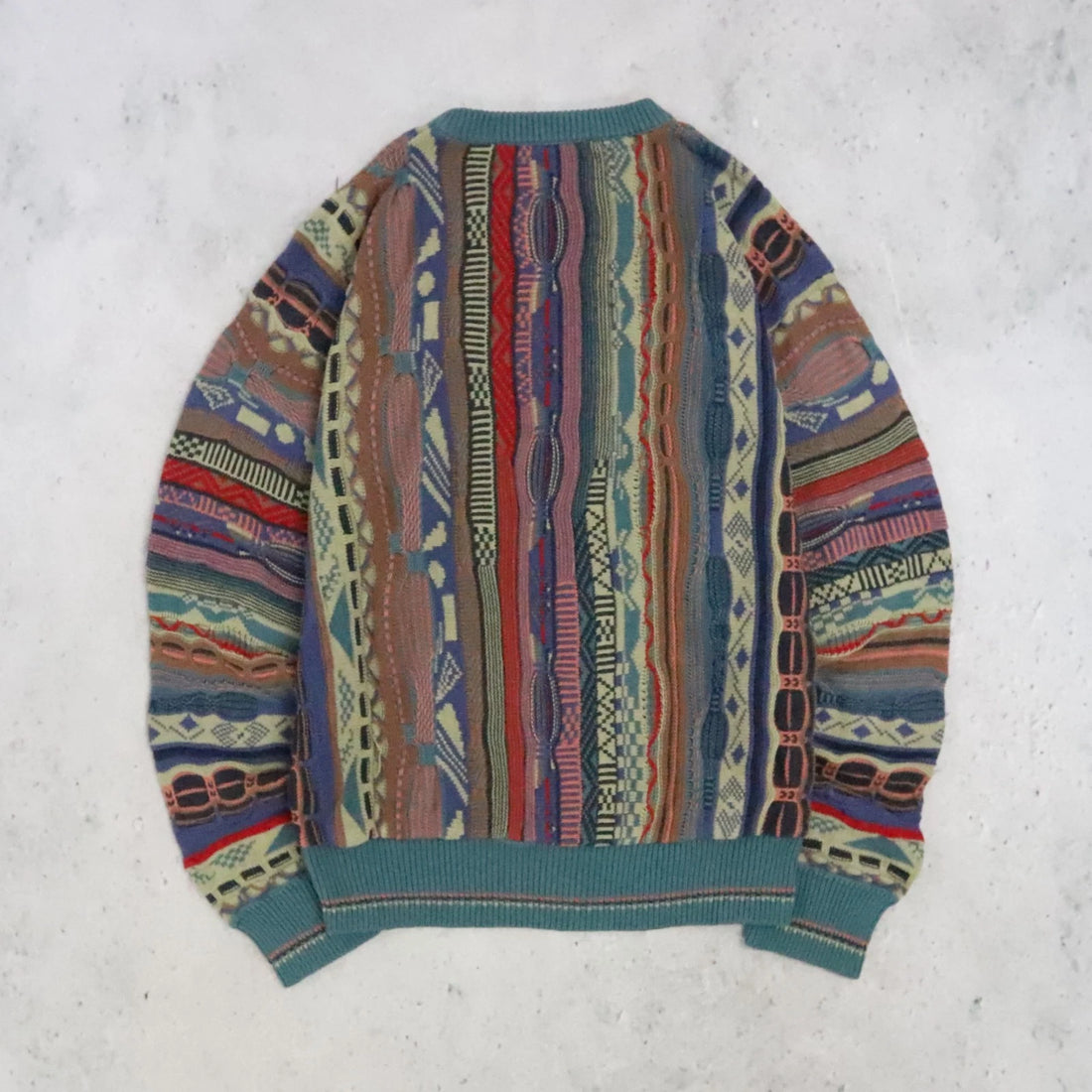 Vintage 3D Knit Crewneck Sweater Size Medium