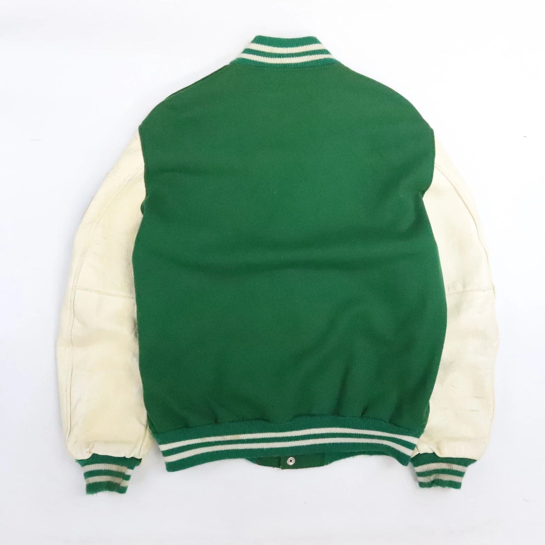 Vintage Leather Wool Letterman Varsity Jacket Size 42 80s