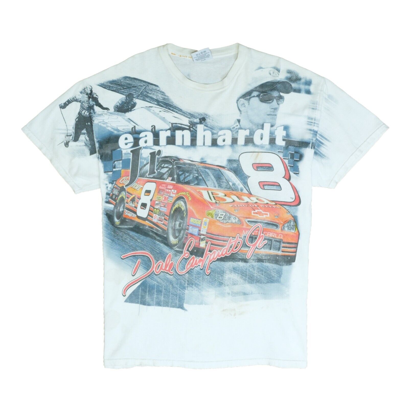 Vintage Dale Earnhardt Jr Budweiser Racing T-Shirt Large All Over