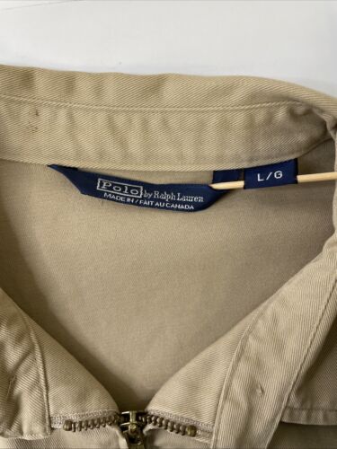 Vintage Polo Ralph Lauren Harrington Jacket Size Large Beige