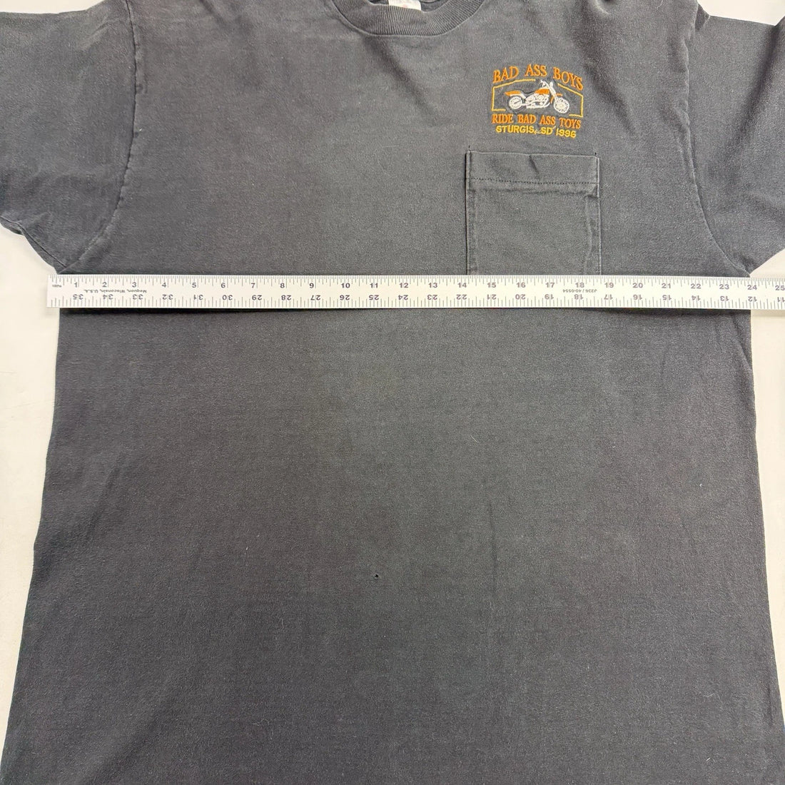Vintage Bad Ass Boys Toys Motorcycle Black Hills Classic Pocket T-Shirt 2XL 90s
