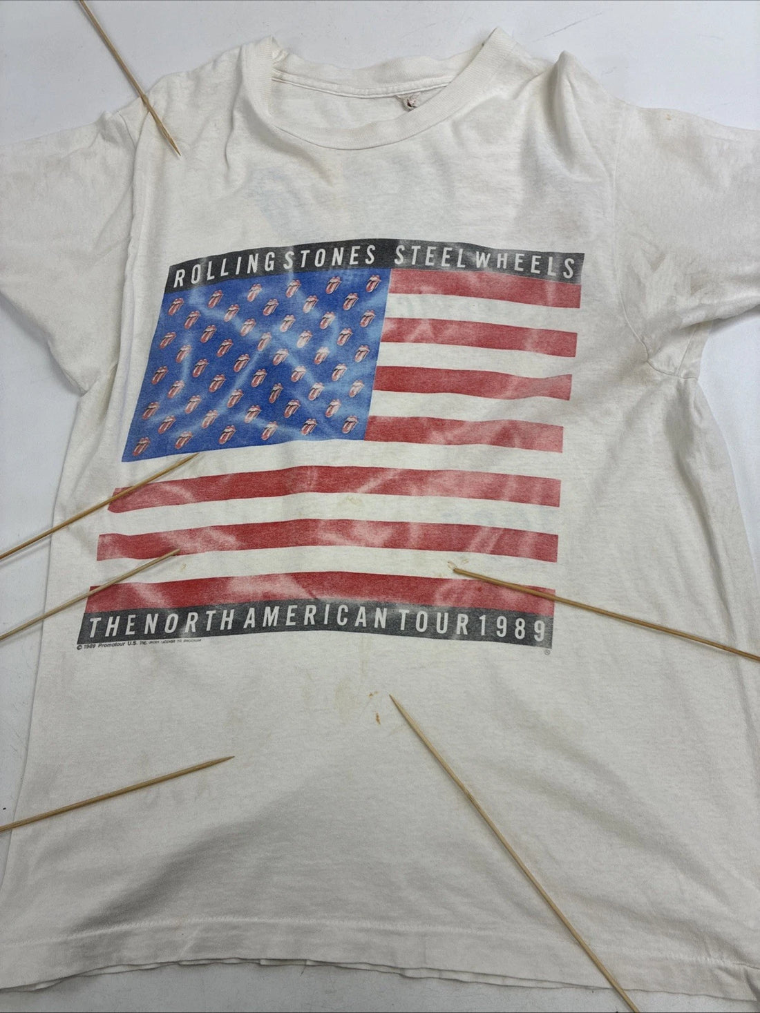 Vintage The Rolling Stones Steel Wheels North American Tour Music T-Shirt XL 1989