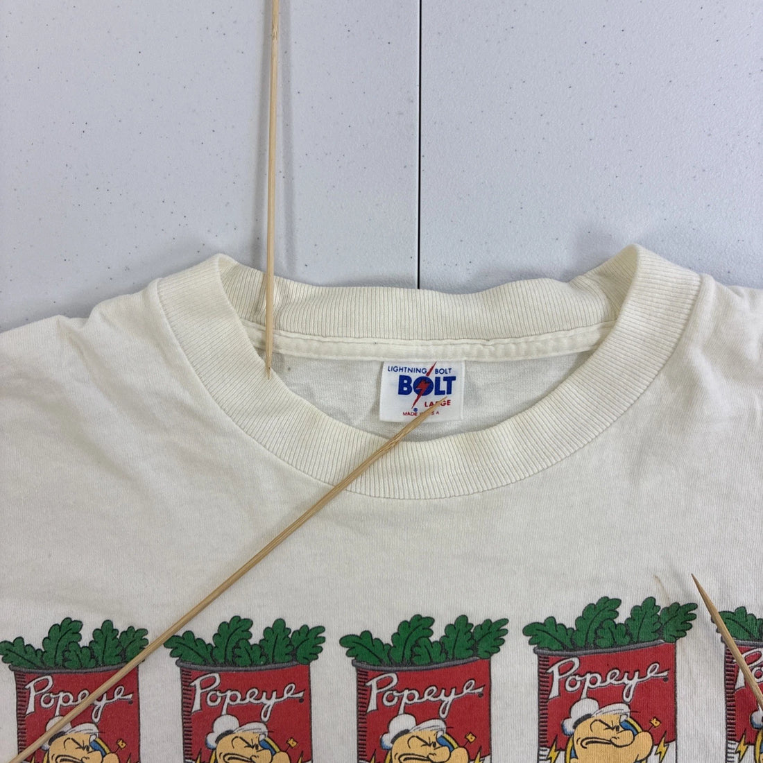 Vintage Popeye Spinach Andy Warhol T-Shirt Size Large 1993 90s