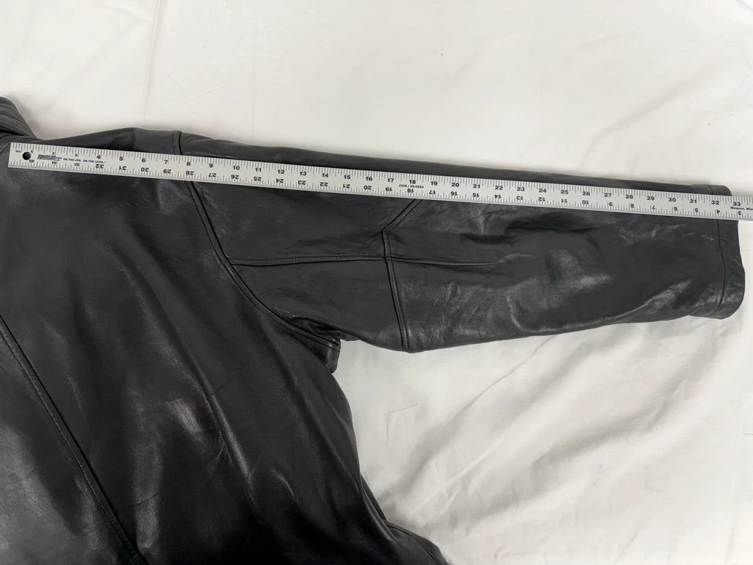 Nautica Leather Coat Jacket Size 48 Black