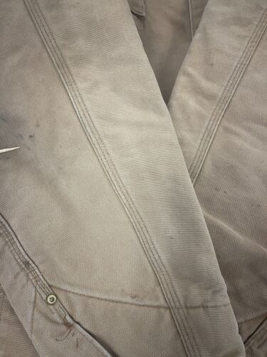 Vintage Carhartt Canvas Chore Work Jacket Size 48 Brown Blanket Lined