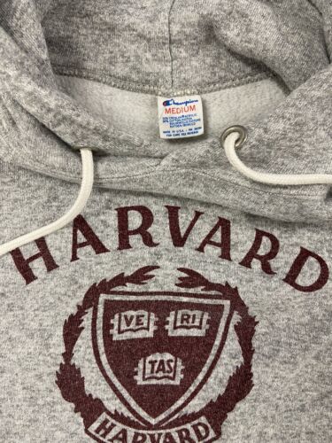 Vintage Harvard Crimson Champion Sweatshirt Hoodie Size Medium 80s NCAA