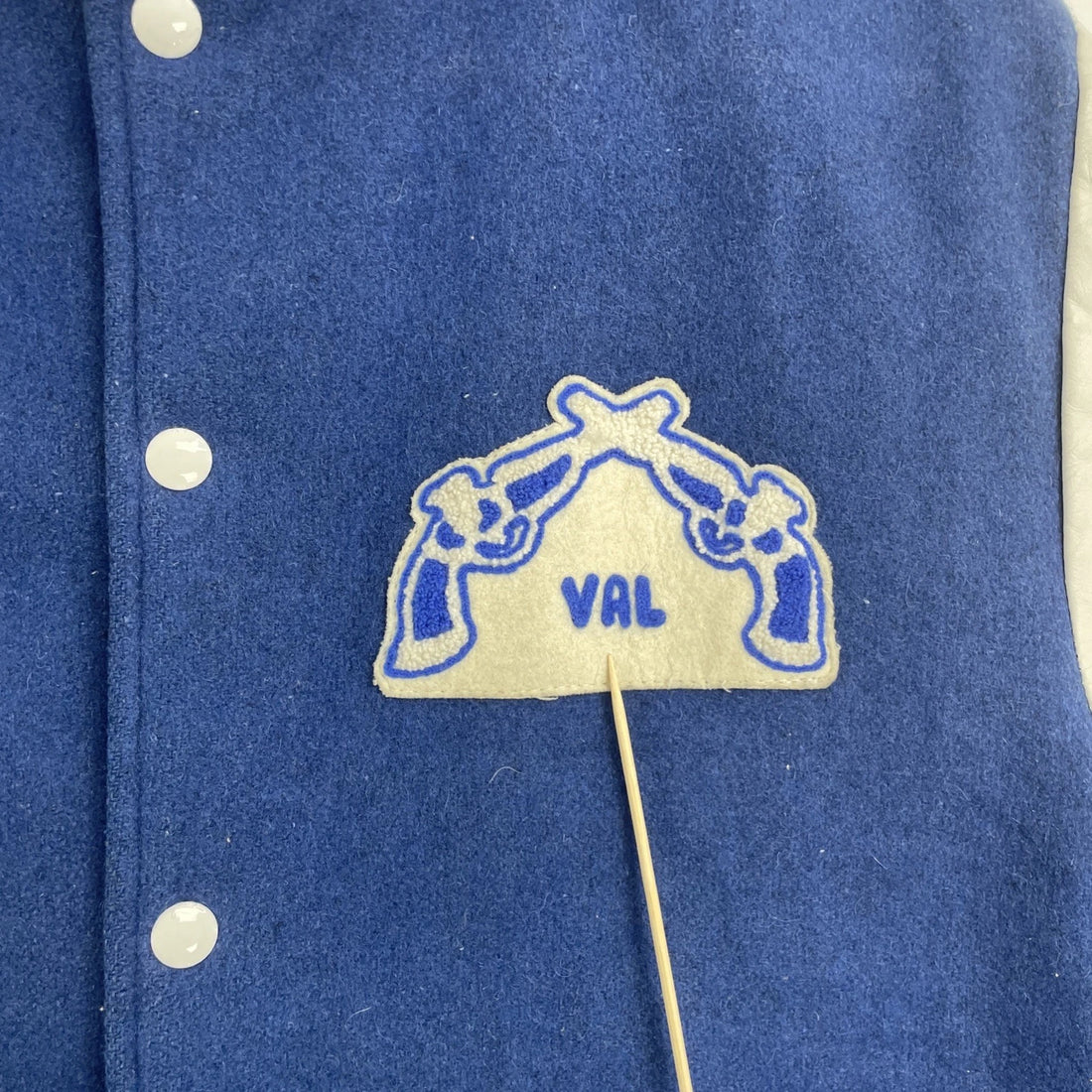 Vintage VAL Pistols Leather Wool Varsity Jacket Size Large
