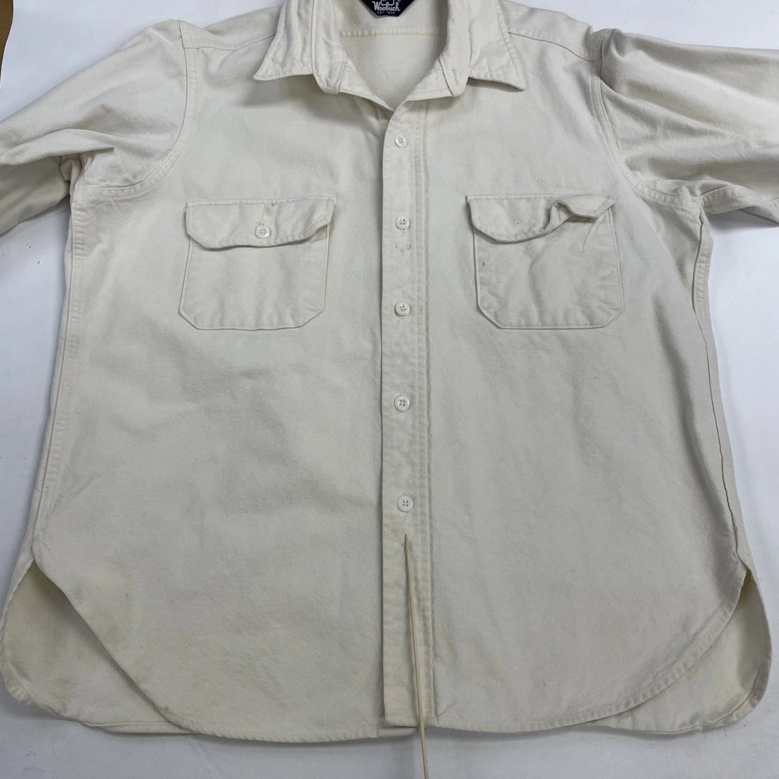 Vintage Woolrich Button Up Shirt Size Large White