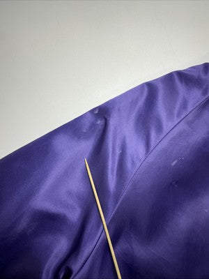 Vintage Minnesota Vikings Chalk Line Satin Bomber Jacket Size Small NFL
