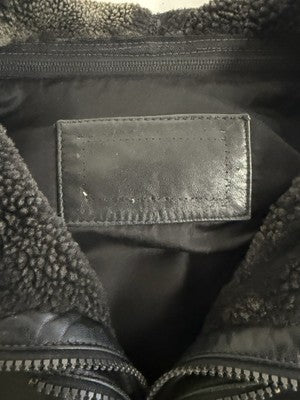 Vintage Leather Bomber Jacket Size Large Black