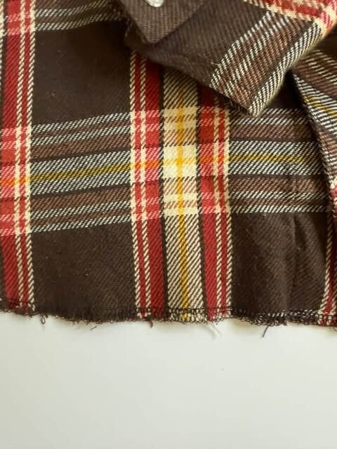 Vintage Wrangler Pearl Snap Shirt Size Large Brown Plaid