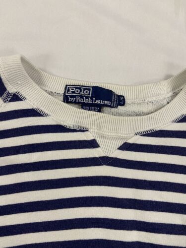 Vintage Polo Ralph Lauren Crest Sweatshirt Crewneck Size Large Striped