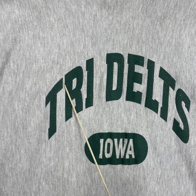 Vintage Tri Delts Iowa Champion Reverse Weave Crewneck Sweatshirt Size XL 90s