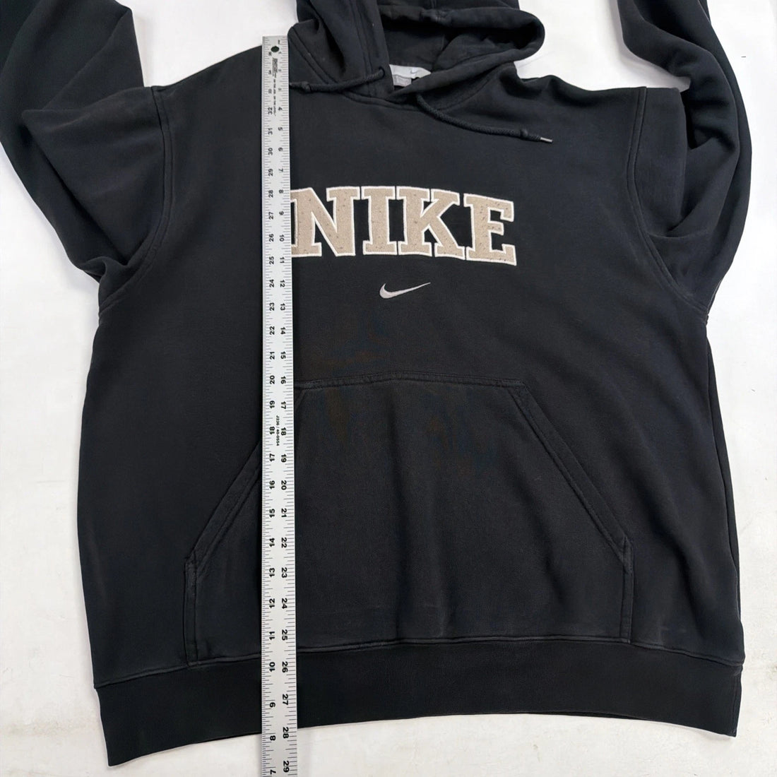 Vintage Nike Sweatshirt Hoodie Size Small Black Spell Out Swoosh