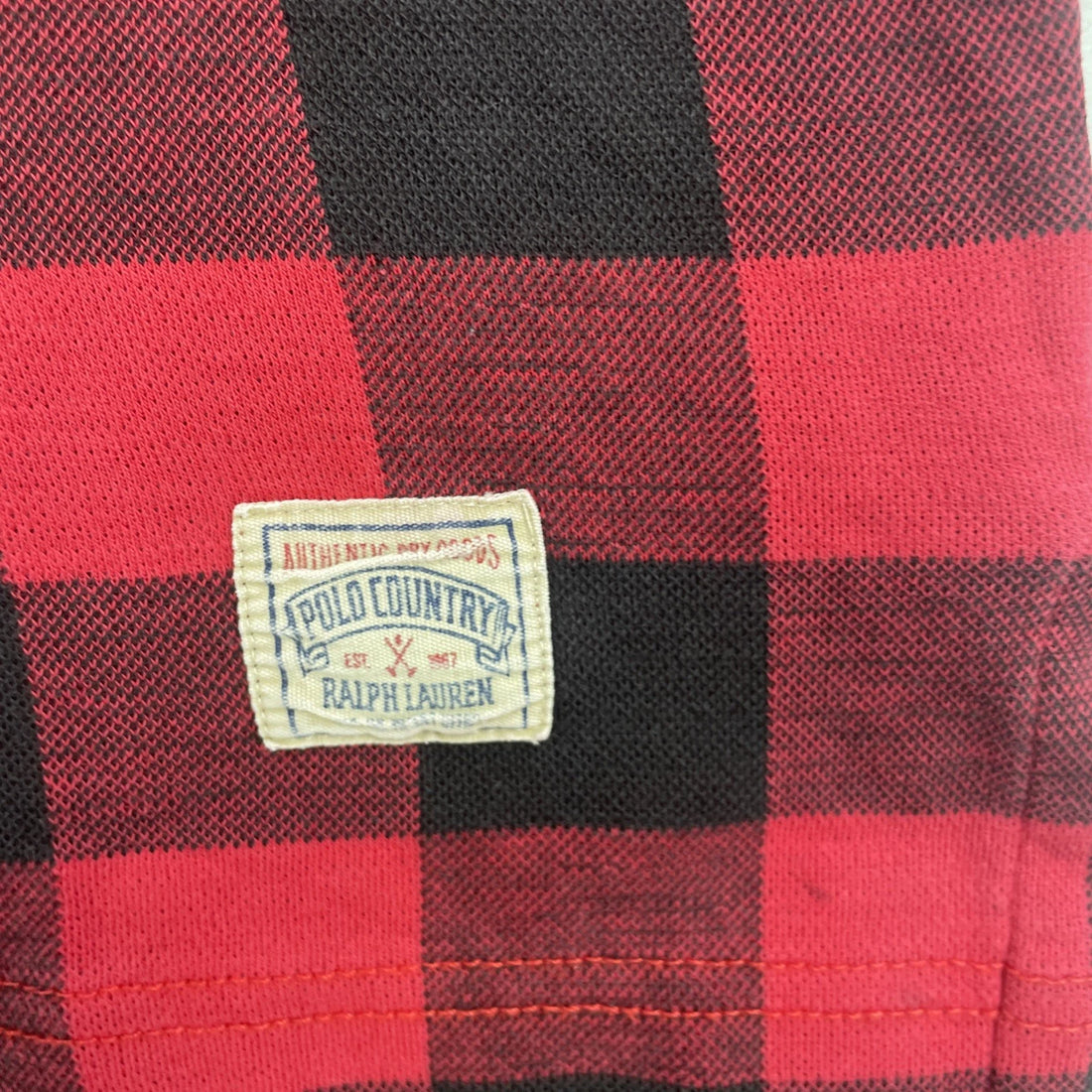 Vintage Polo Country Ralph Lauren Rugby Shirt Size Large Buffalo Plaid