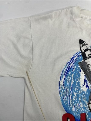 Vintage NASA Space T-Shirt Size XL White 90s