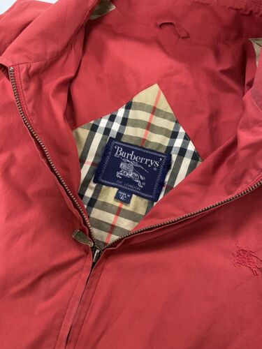 Vintage Burberrys Light Harrington Jacket Size XL Red