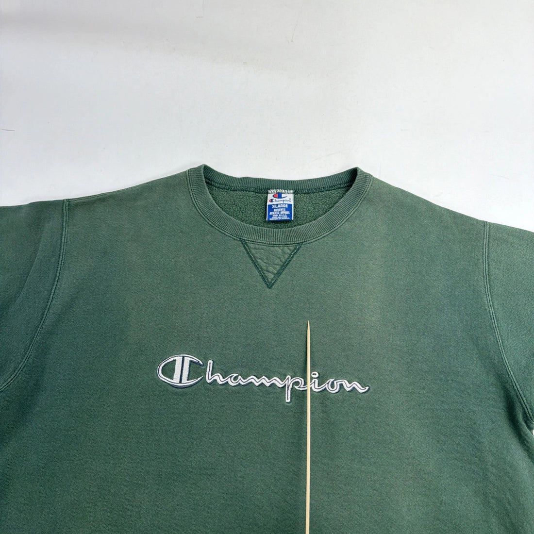 Vintage Champion Spell Out Crewneck Sweatshirt Size XL Green 90s