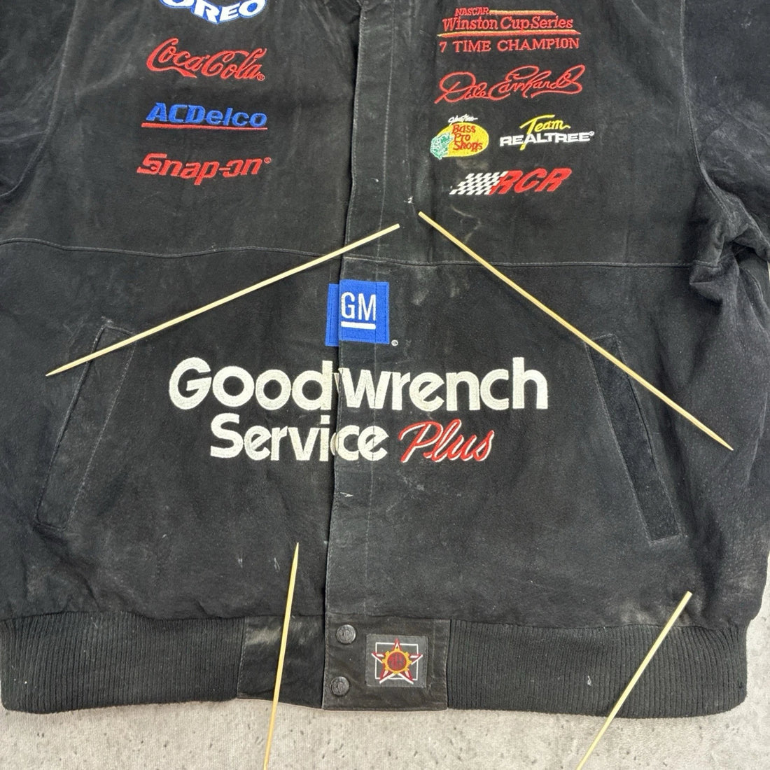 Vintage Dale Earnhardt Goodwrench Leather Suede Racing Jacket 2XL JH Design
