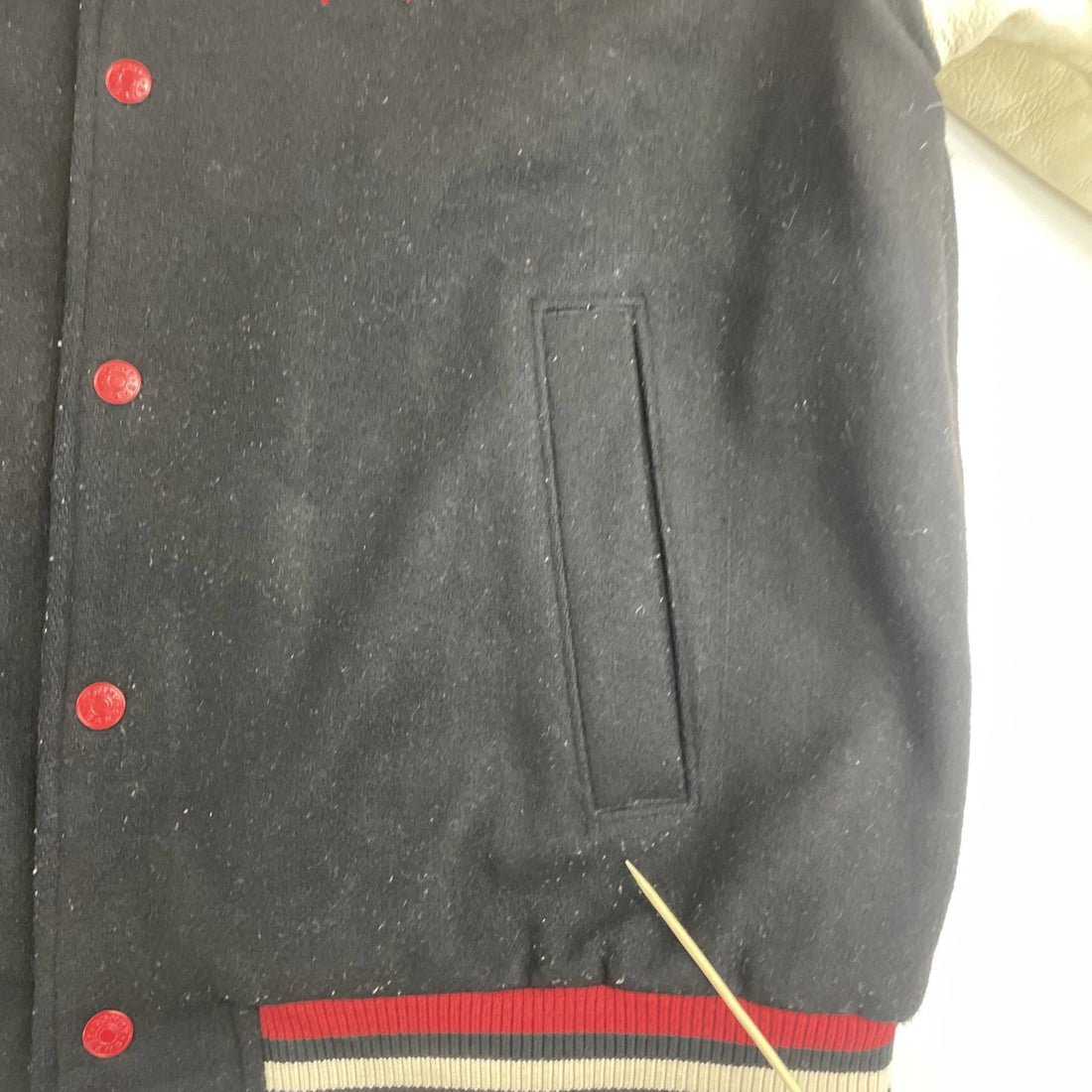 Tommy Hilfiger Jeans Leather Wool Varsity Jacket Size Medium