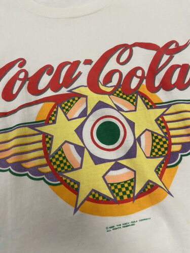 Vintage Coca Cola T-Shirt Size Small White Coke Promo 1988 80s
