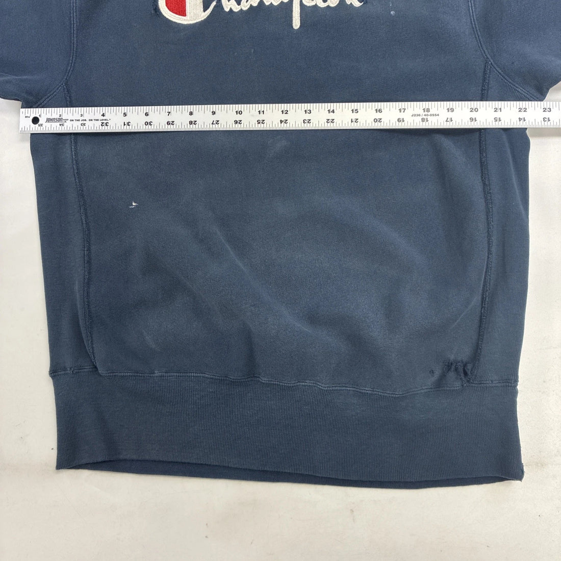 Vintage Champion Reverse Weave Spell Out Sweatshirt Size XL Blue 90s