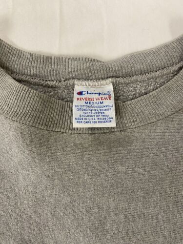 Vintage Champion Reverse Weave Blank Sweatshirt Size Medium Gray 90s