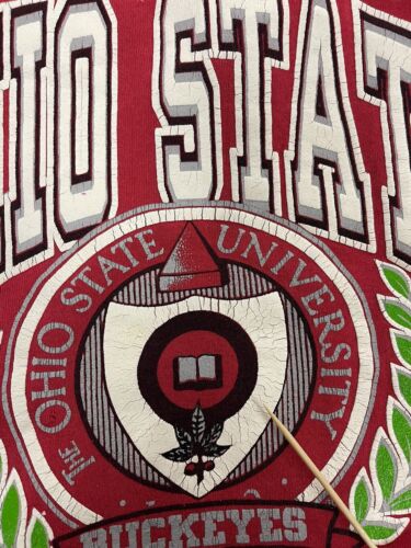 Vintage Ohio State Buckeyes Crest Sweatshirt Crewneck Size Large 90s NCAA