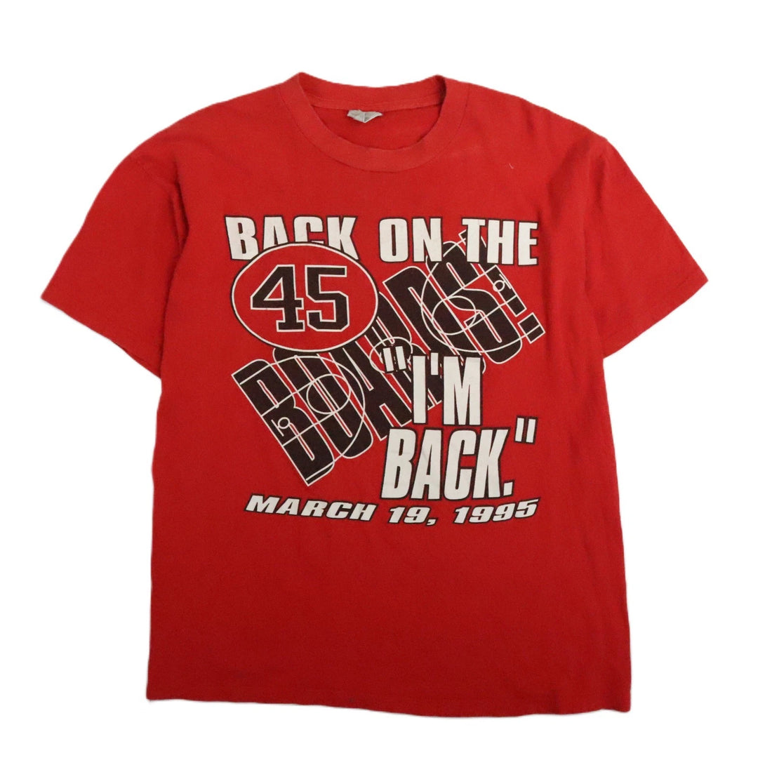 Vintage Chicago Bulls Michael Jordan I'm Back Number 45 T-Shirt Large 90s NBA