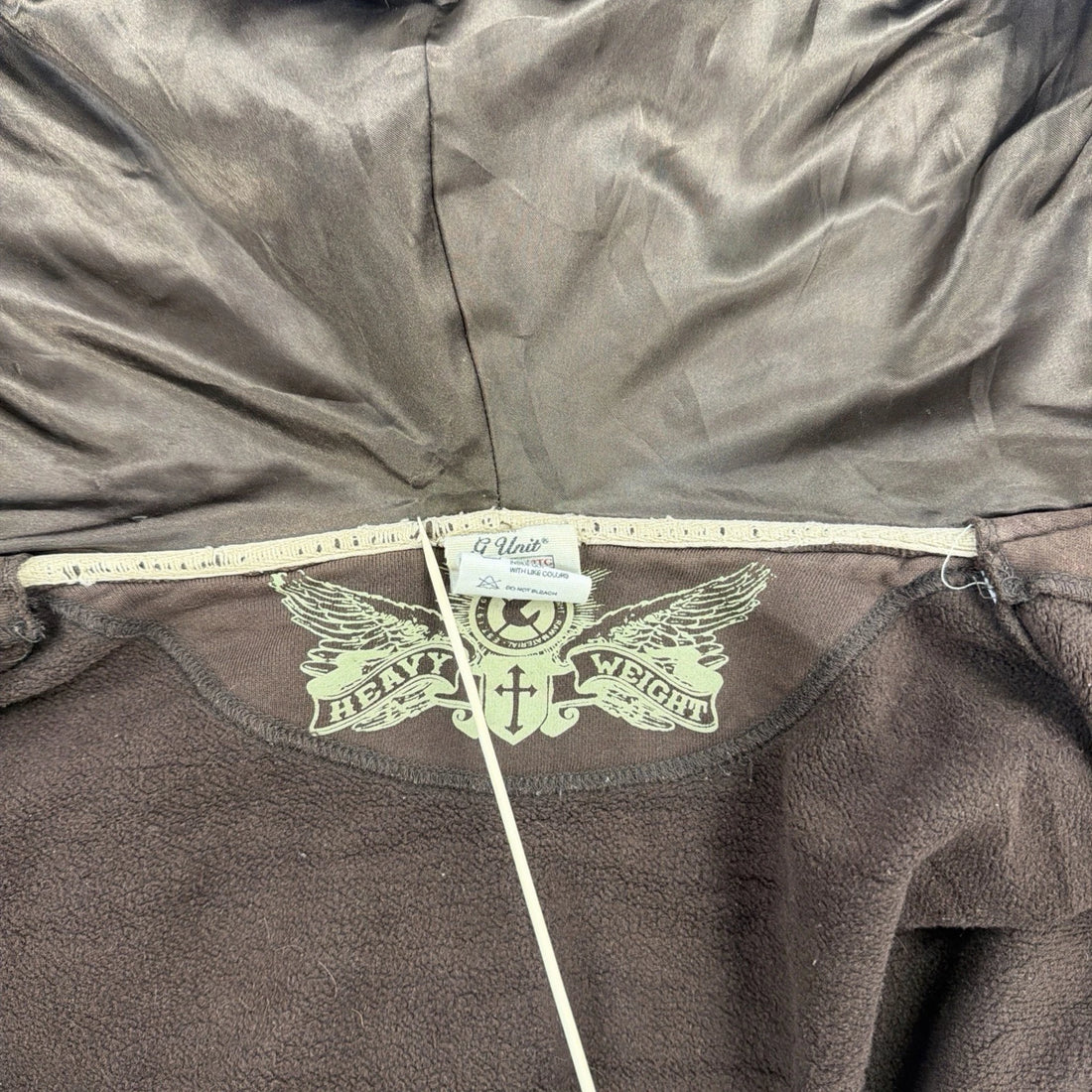 Vintage G-Unit Cross Full Zip Sweatshirt Hoodie Size 2XL Brown 50 Cent AOP Y2K