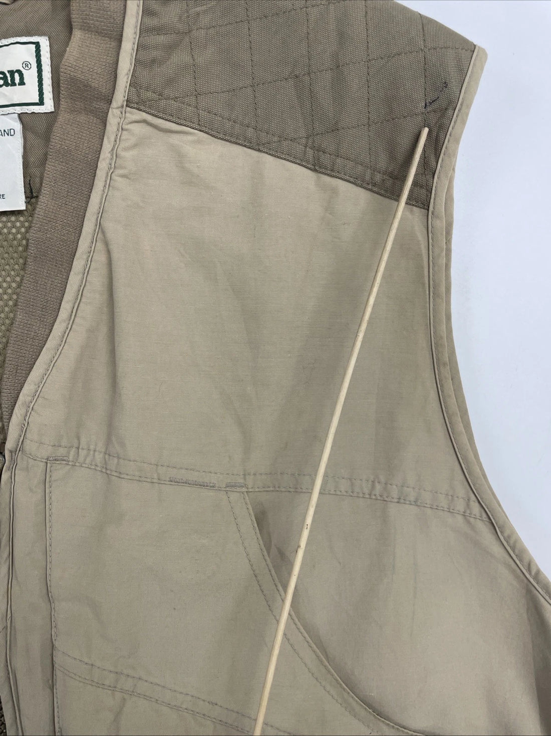 Vintage L.L. Bean Fishing Vest Jacket Size Medium Tan