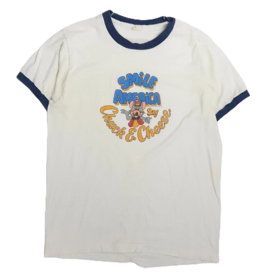 Vintage Chuck E Cheese Ringer T-Shirt Size XL 1982 80s