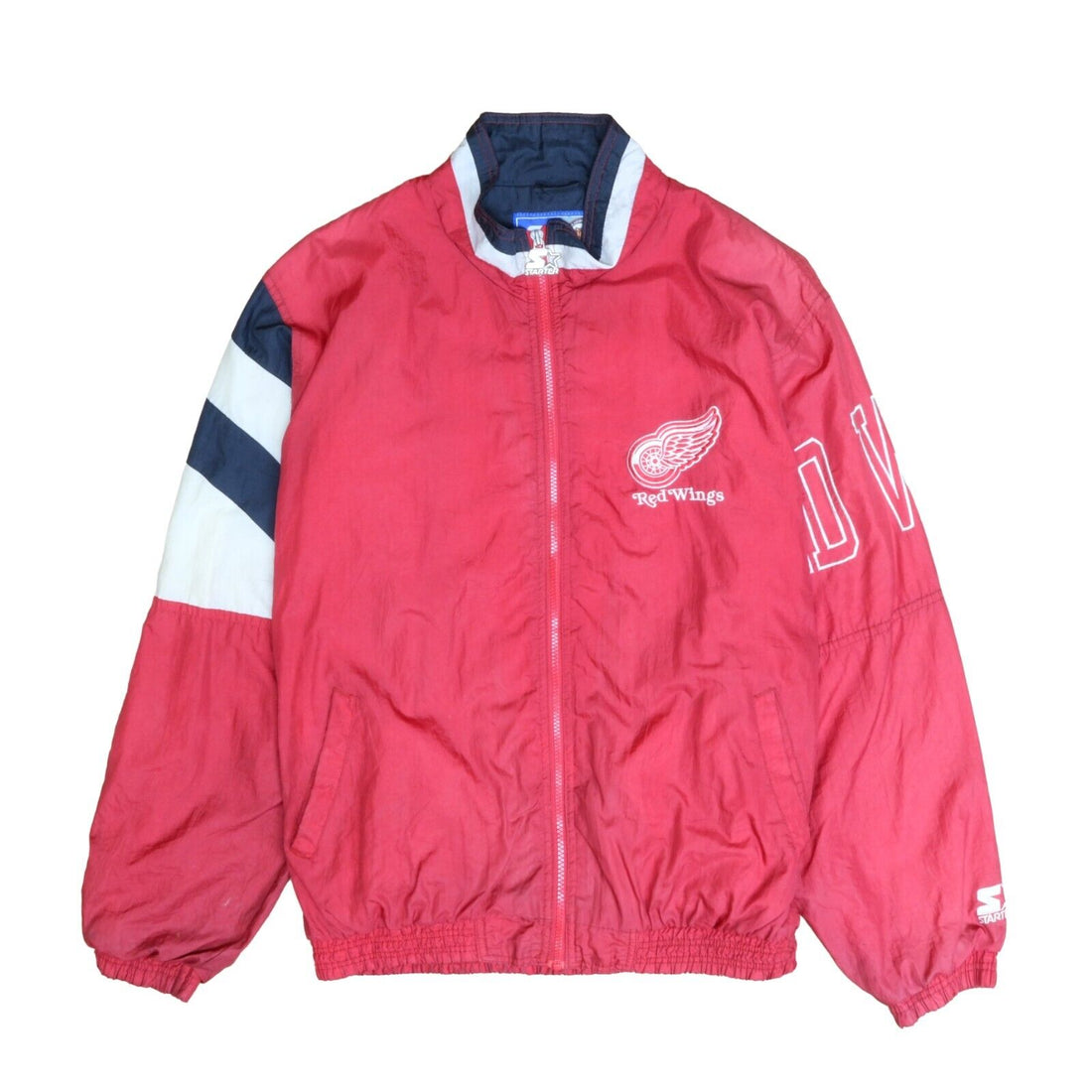 Vintage Detroit Red Wings Starter Windbreaker Light Jacket Size Medium Red NHL