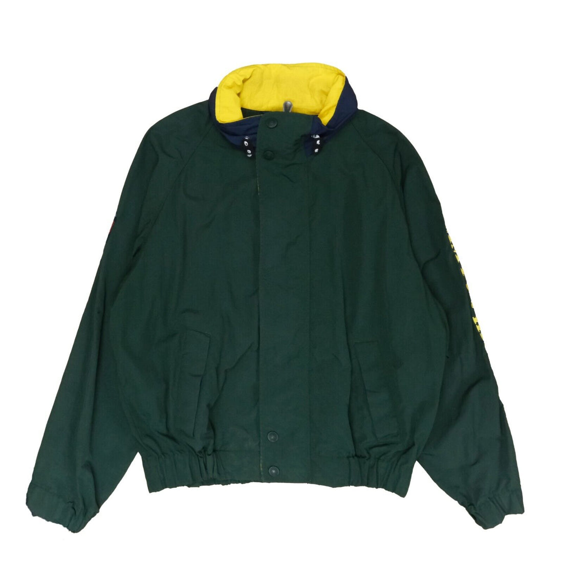 Vintage Tommy Hilfiger Windbreaker Light Jacket Size Large Green Flag Patch